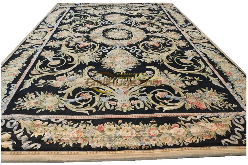 French Savonnerie Style Hand Knotted Wool Rug Handwoven Wool Knitting Carpets Antique Runner For Home Decoration Runner Rugs