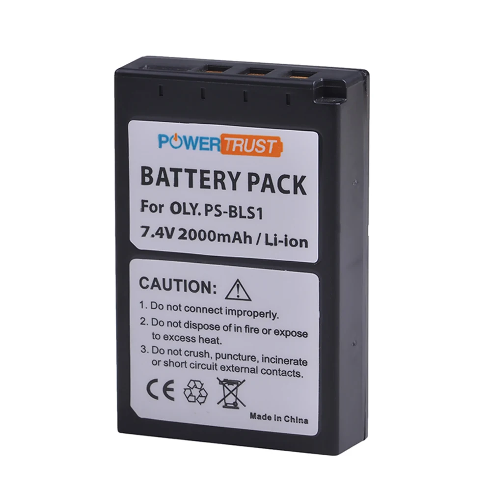 2Pcs 2000mAh BLS 1 BLS1 BLS-1 Rechargeable Batteries for OLYMPUS E-PL1 E400 E410 E420 E450 E620 E-P1 E-P2 Battery