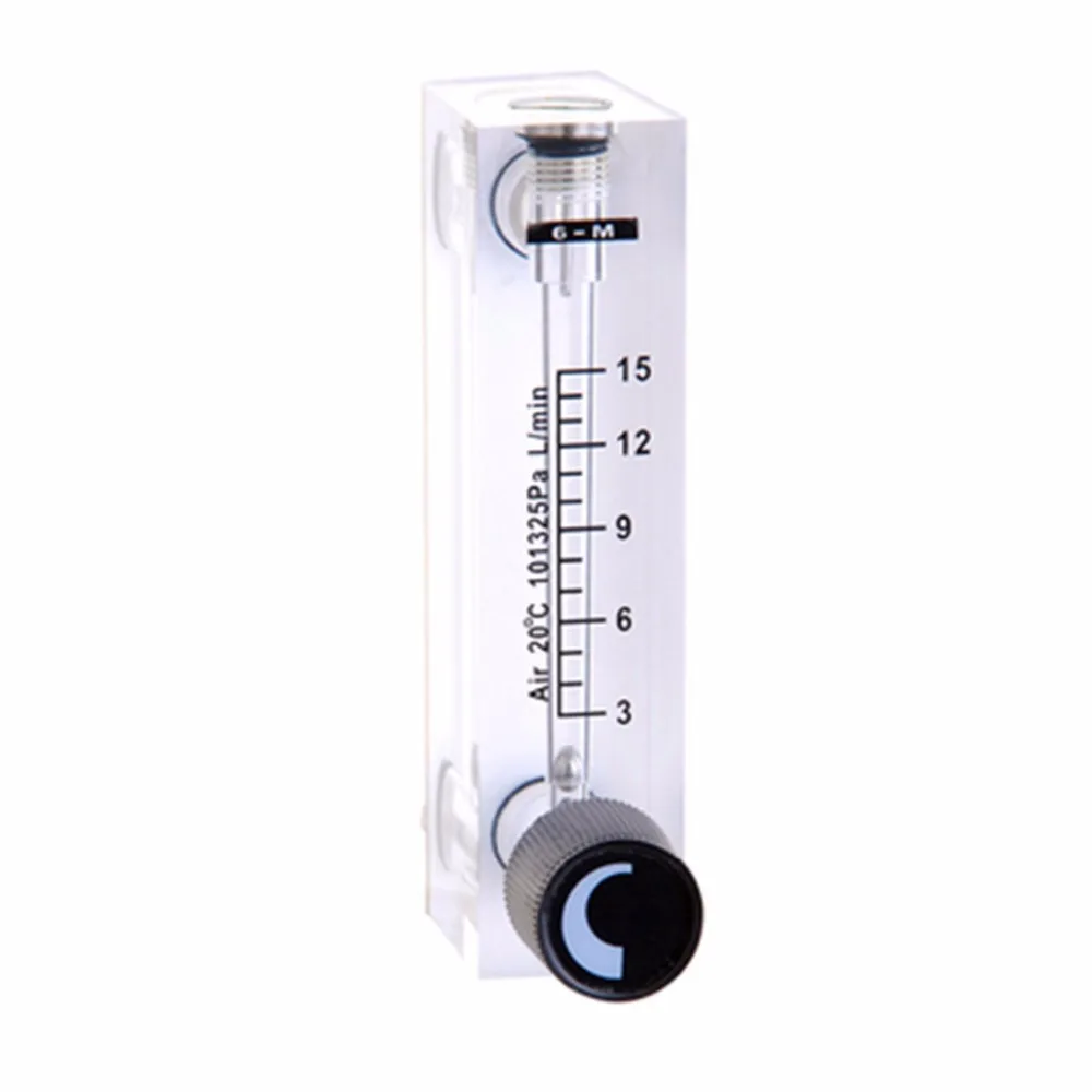 LZT-6T 3-15LPM / L/min Square Panel Type Gas Flowmeter Air Flow Meter rotameter  LZT6T Tools Flow Measuring