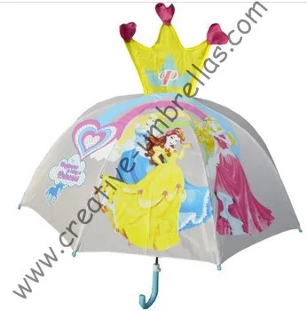 

Children umbrella,kid animal cartoon umbrella--Three princess,auto open,8mm metal shaft and fluted ribs,safe kid umbrellas