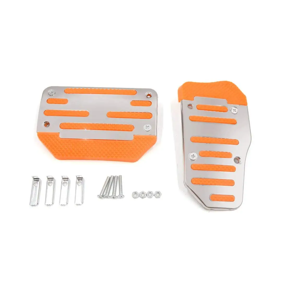 uxcell 2 in 1 Racing Sports Non-Slip Automatic Car Gas Brake Pedal Pads Cover Orange