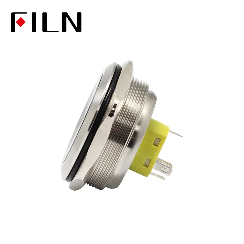 40mm stainless steel ring lamp  6v 12v 24v 220v  green white yellow red momentary latching 1no1nc led metal push button switch