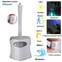 Smart Bathroom Toilet Nightlight LED Body Motion Activated On/Off Seat Sensor Lamp 8 Color PIR Toilet Night Light Lamp