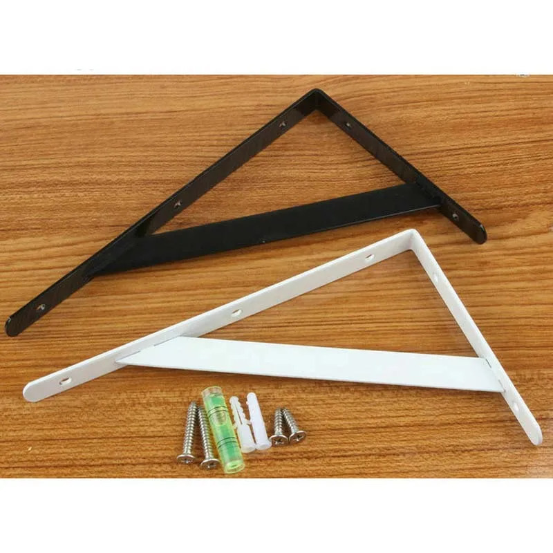 2pcs Metal Shelf Bracket L Shape Thickened Corner Brace Shelf Right Angle 6-20 inch Bracket for Commodity Furniture Fitting