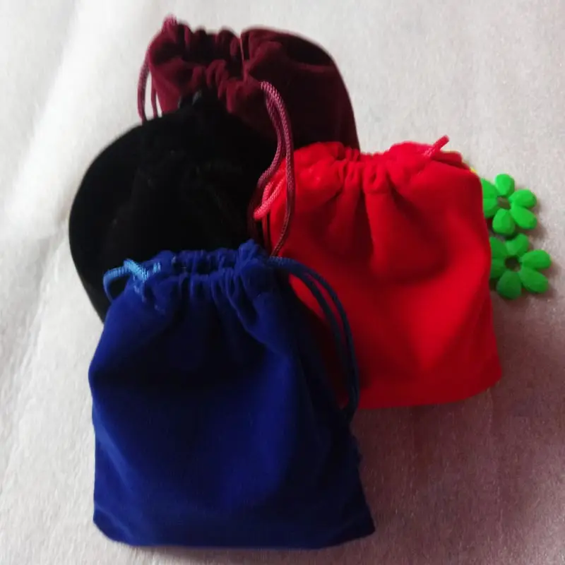 

100pcs 10x12cm Jewelry Bags Pouch Velvet Bags Jewellery Pouches Gift Bag For Christmas/wedding Flannel Drawstring Packaging Bag