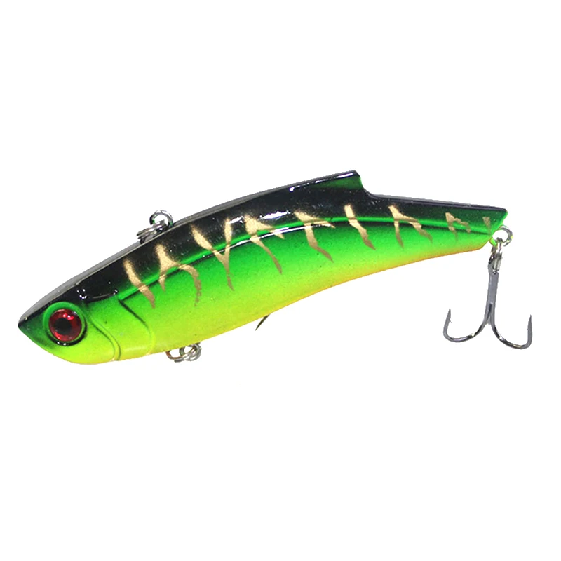 GoByGo 1PCS 9cm Winter VIB Fishing Lure 28g Hard Bait Inside Ice Sea Fishing Tackle Diving Swivel Jig Metal Wobbler Lure