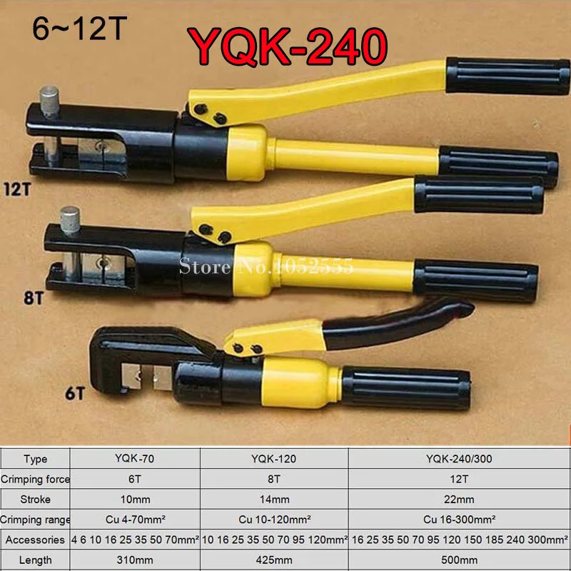 

Brand New 1 Piece Hydraulic Wire Cable Terminal Crimper Crimping Tool Pliers Set YQK-240 Range 16-240mm²