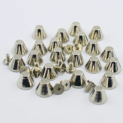 20pcs/Lot 10*8mm Silver Screws Back Spikes Punk Rock Style DIY Alloy Leather Studs for Shoes and Belts Garment Rivets