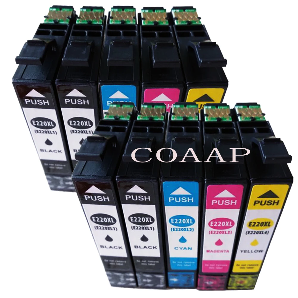 10 Pack T2201-T2204 T220XL High Yield Ink For Epson Expression XP-320 XP-420 XP-424 & WorkForce 2630 2650 2660 2750 2760 Printer