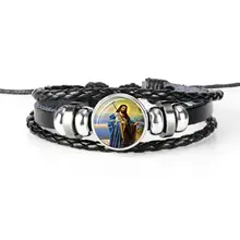 Men’s Leather Jesus Charm Bracelet #6