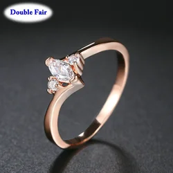 Rose Gold Color High-grade And Refined Single Ring For Women Wedding Party CZ Stone Fashion Jewelry Rings DWR797M