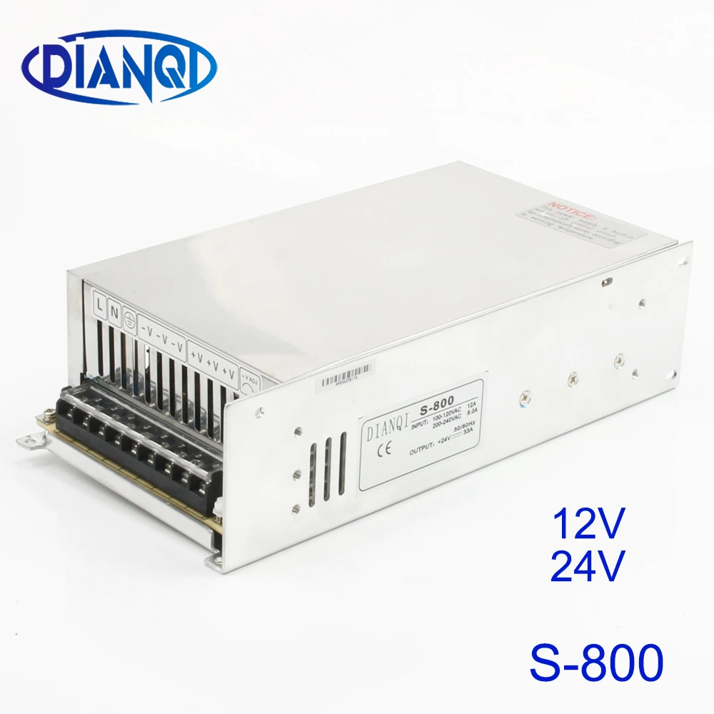 

DIANQI Switching power supply S-800w 12v 24V ac to dc power supply converter output S-800-12 S-800-24