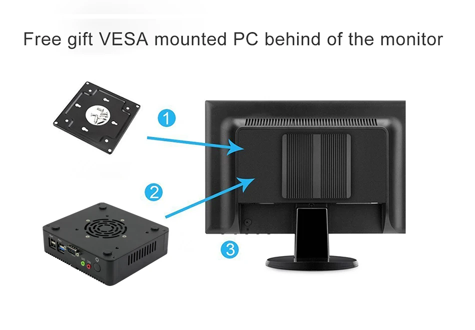 XCY Fanless Mini PC Intel Celeron J6412 Dual Ethernet 2x COM RS232 RS485 Windows Linux HDMI VGA 4x USB WiFi Industrial Computers