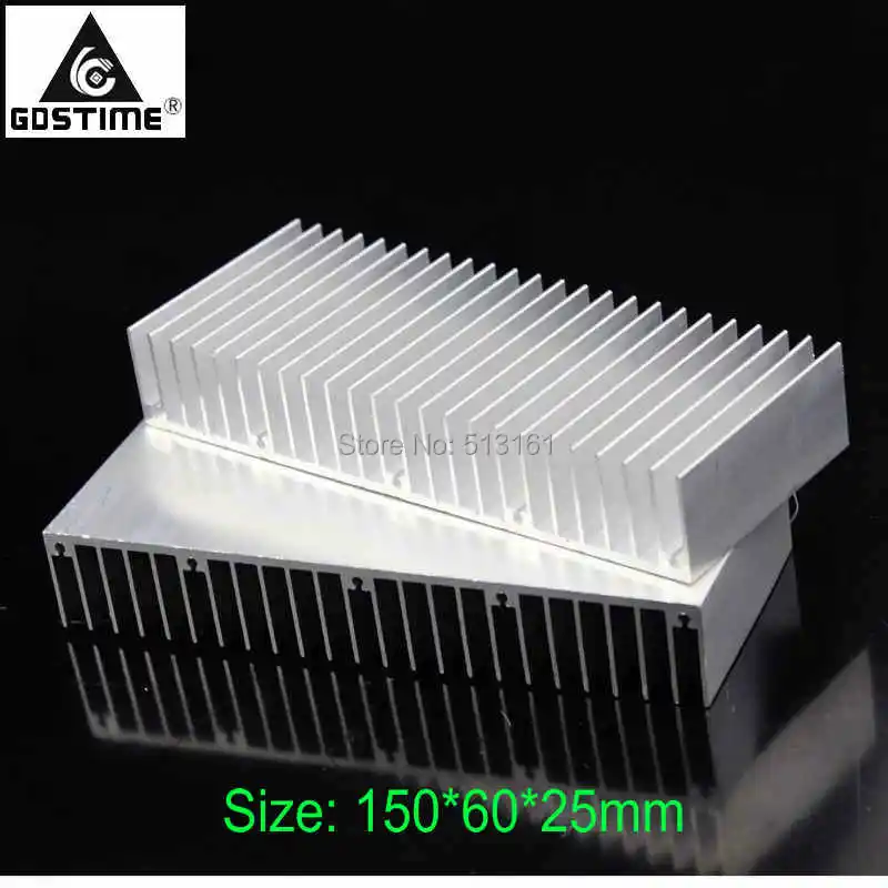 12PCS LOT Gdstime 150mm x 60mm x 25mm Radiator Heatsink Heat Dissipation Aluminium Cooling Fin 150x60x25mm