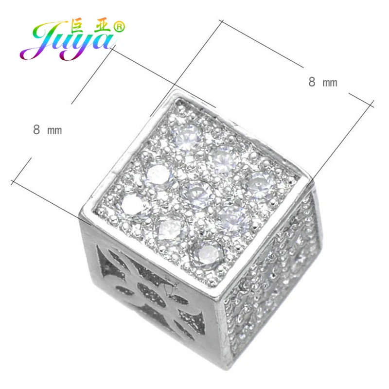 Juya DIY Beadwork Jewelry Decoration Charm Beads 6mm 8mm Square Beads For Handmade Women Men Bracelets Earrings Jewelry Making