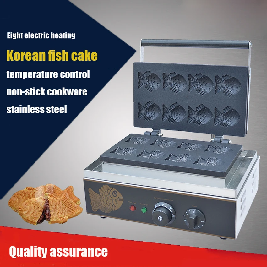 

1PC FY-112-B Electric Korea Fish Waffle Maker Cake Maker Electrothermal Snack Equipment Baking Machine