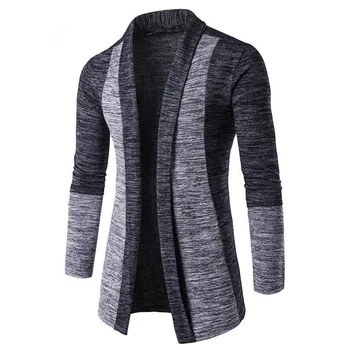 Men's Patchwork Knit Cardigan 5 Spring Autumn Sweater Men Long Sleeve Patchwork Thin Knitted Cardigan Men High Quality Casual Men Sweaters Slim Knitwear Coat 5