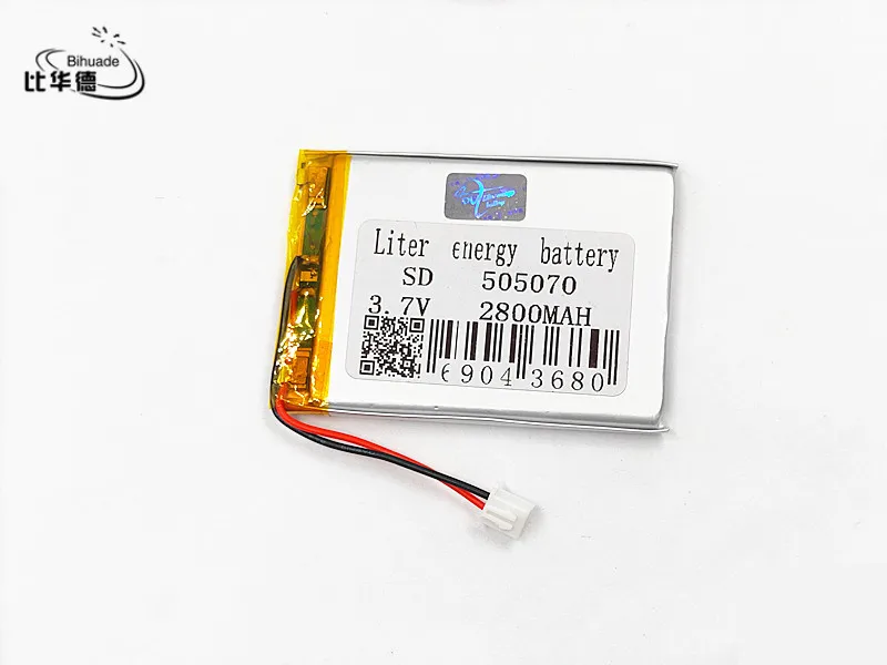 2.5 thread 3.7V 2800mAh 505070 Lithium Polymer Li-Po li ion Rechargeable Battery cells For Mp3 MP4 MP5 toy mobile bluetooth