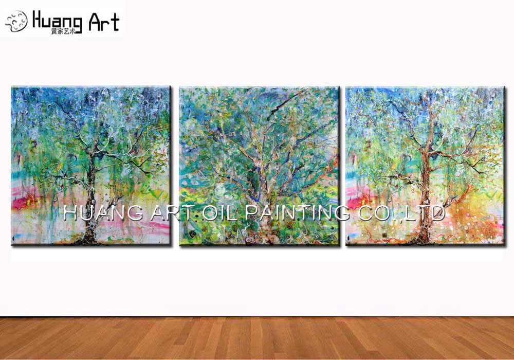 

Excellent Quality HandPainted Colorful Modern Tree Oil Painting On Canvas New Handmade Abstract Landscape Home Decor Oil Picture