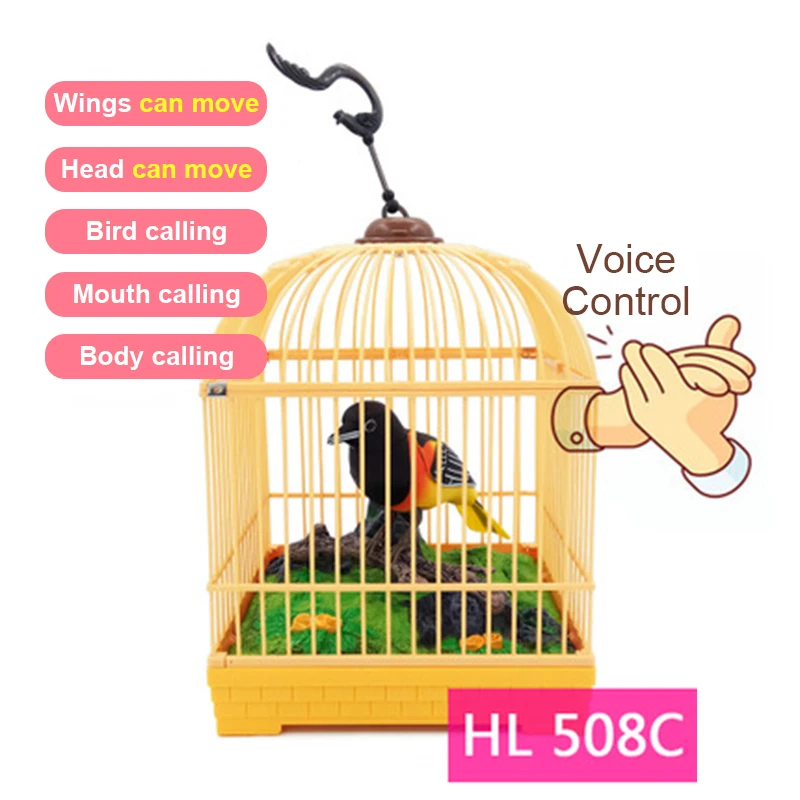 Family pet bird toys talking birds pet birds pet bird cage electric voice control children's toys gift