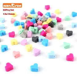 Keep&Grow 50Pcs Silicone Beads Star Hearts Food Grade Beads Bracelet For DIY Jewelry Making Beads Baby Teether Teething Toys