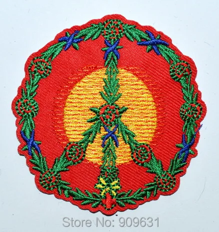 New ! Peace sign hippie boho retro flower power love hippy applique  iron on patch