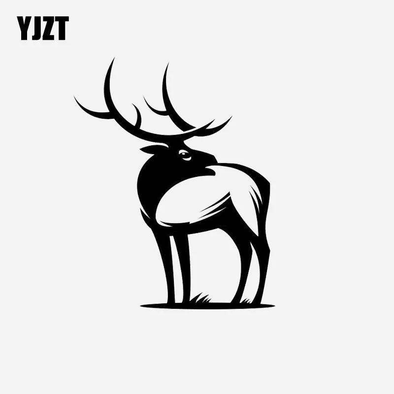 YJZT 9CM*11.2CM Creative Christmas Reindeer Cartoon Trim Car Sticker Vinyl Decal Black/Silver C23-0043