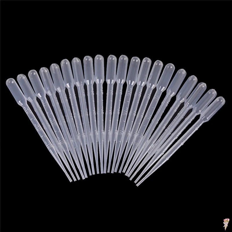 10/20/100Pcs 2/3ML Laboratory Tools Pipettes Plastic Disposable Graduated Pasteur Pipette Dropper Polyethylene Makeup Tools