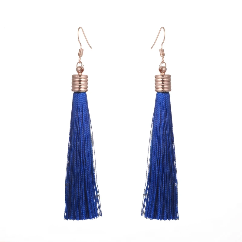 LOVBEAFAS Ethnic Fringe Tassel Long Drop Earrings Women Boho Crystal Boucles Brinco Dangle Earings Fashion Jewelry Bijoux Femme