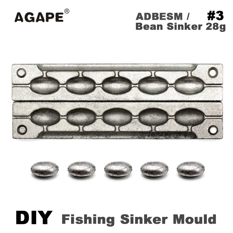 Imagem -02 - Ágape-diy Pesca Feijão Chumbada Molde Fundição Forma Moldes 28g Cavidades Adbesm 3