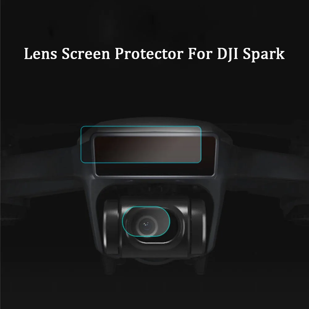 HD Fiberglass Film 3D Drone Sensor Screen & Selfie Drone Camera Lens Protector for DJI Spark Drone camera protector accessories