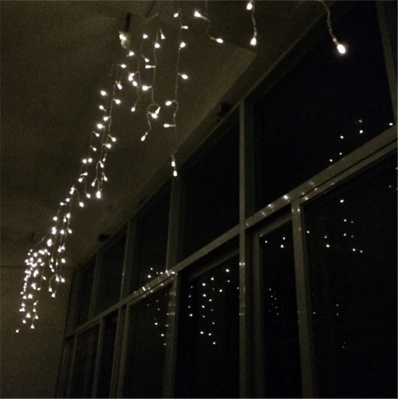 5M Wave Stripe Window Decoration Curtain Led Wedding Fairy Lights Christmas Outdoor Waterproof Garden Grass Home H-24