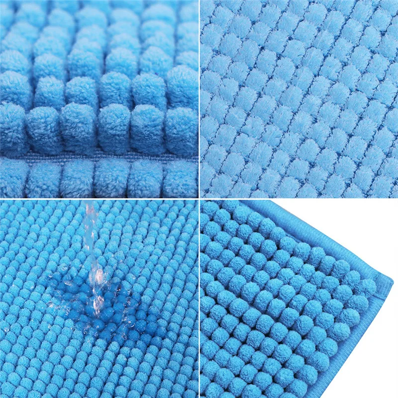 Long Size Bathroom Carpet Chenille Bath Mat, Non-slip Rugs for Bathtub Side, Water Absorption, Toilet Floor Mat, 50*120 50*140cm