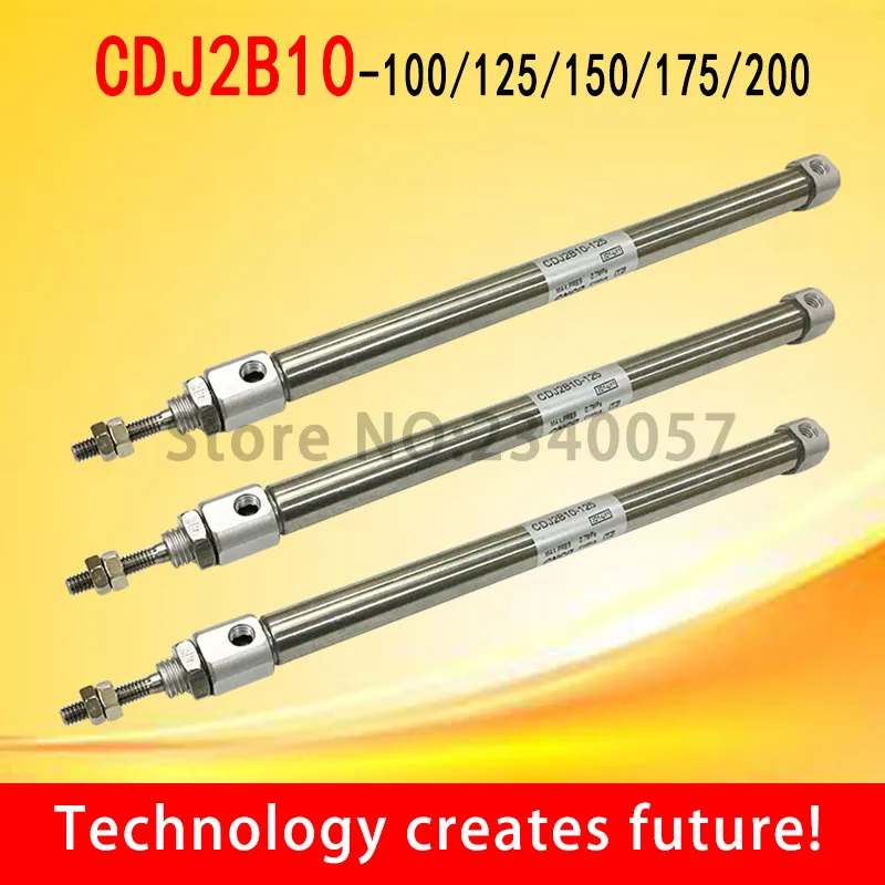 Miniature stainless steel mini cylinder double pneumatic cylinder CDJ2B10-100/125/150/175/200-B 10mm Bore