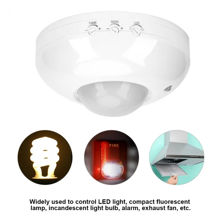 Adjustable Infrared Motion Sensor Switch 110V-240V  Body Motion Movement Ceiling Infrared Sensor Detector Light Bulb Switch