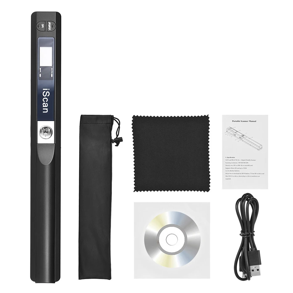 GZISCAN01 Mini Portable Digital Scanner 900DPI Handyscan Portable Wireless A4 Handhold Scanner Pen A4 Document JPG/PDF Scanner