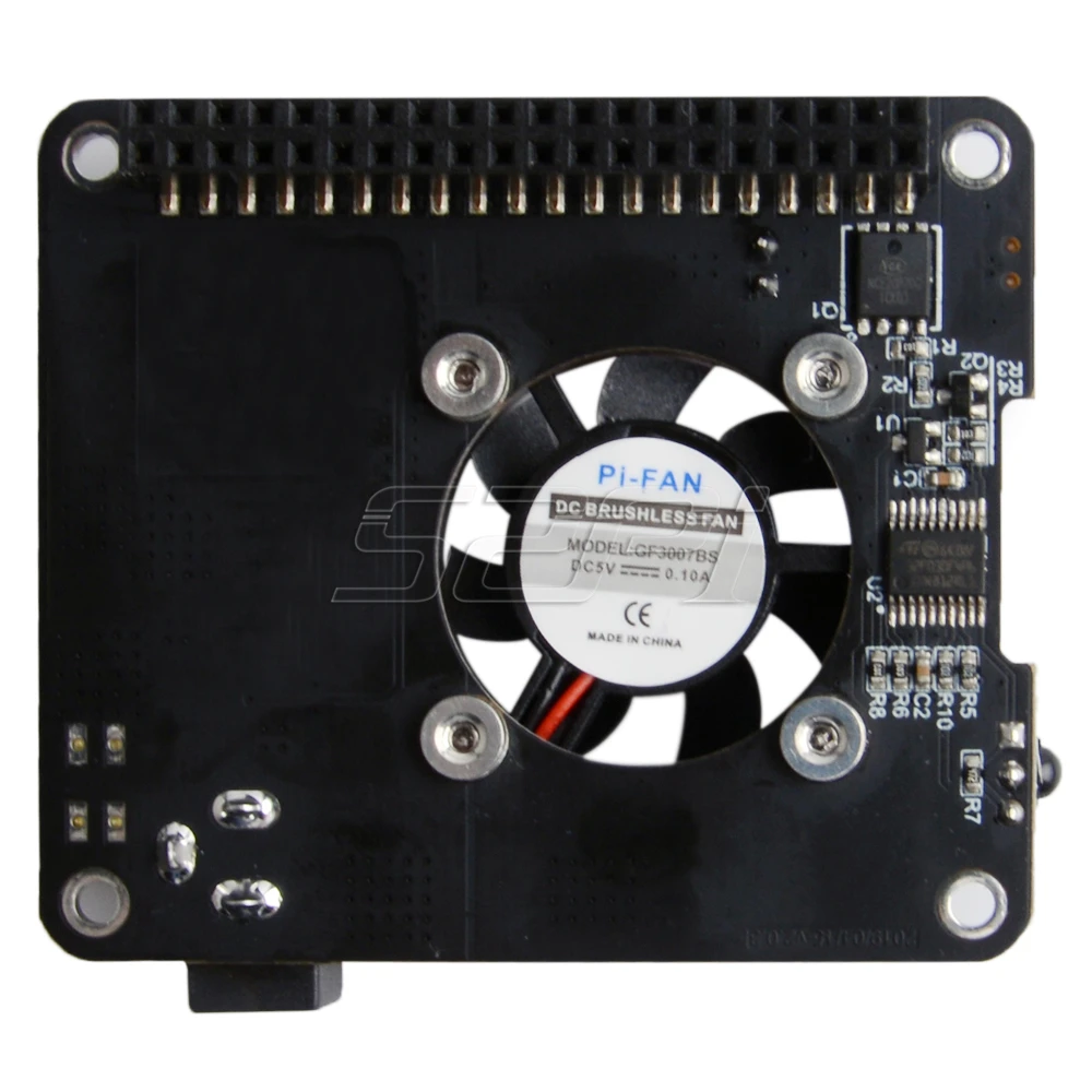 52Pi DockerPi Power Board for Raspberry Pi 4 B & 3B+ & All Platform Power with Safe Shutdown Auto Cooling Fan Expansion Board