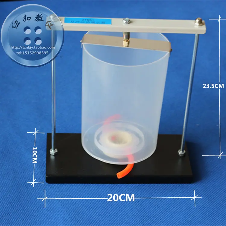 Dynamic recoil reverse thrust force and counterforce teaching of recoil motion demonstrator