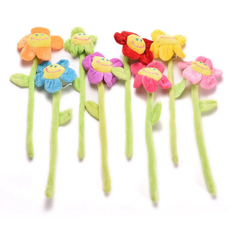 1pcs Lovely Home Dcor Girls Gift Cartoon Curtain Clip Sunflower Plush Flexible Tieback Toy