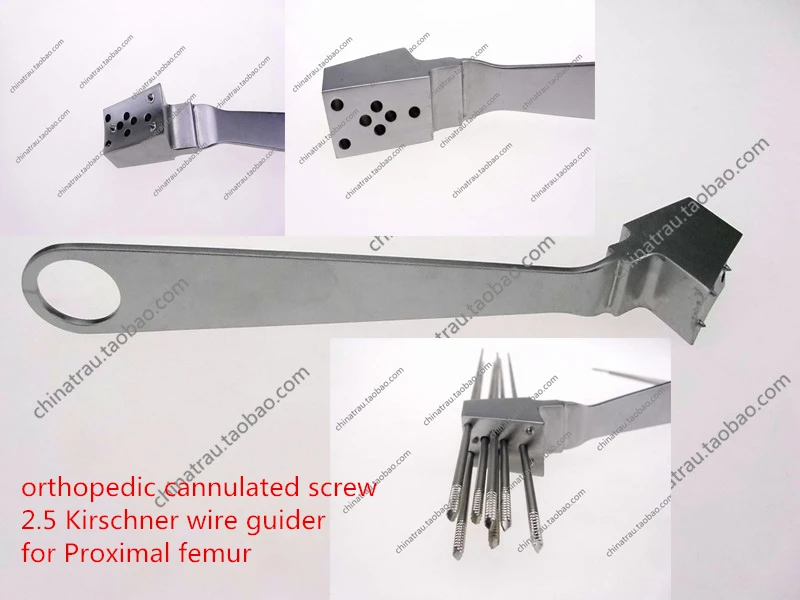 

Medical orthopedic instrument cannulated screw stianless steel 7 holes 2.5 Kirschner wire guide antiskid design location guide