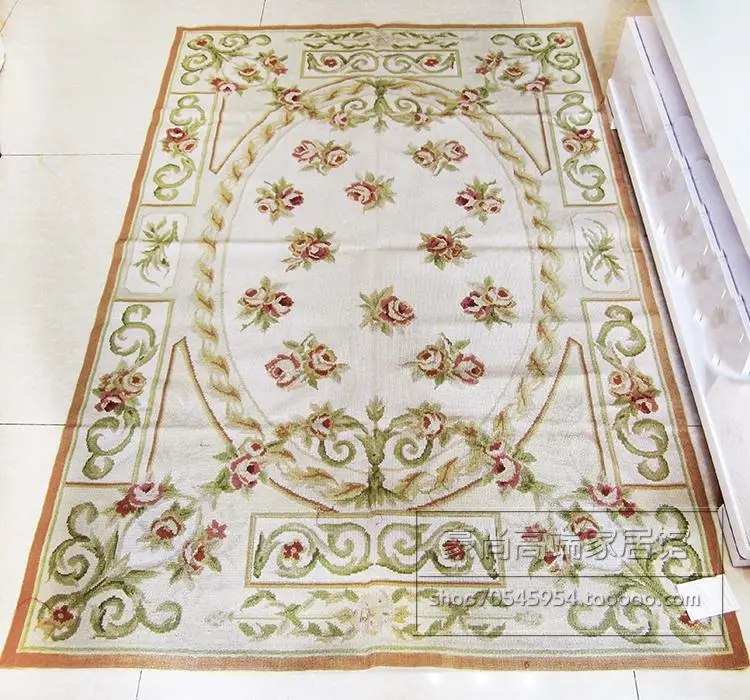 plush embroidered carpet handmade embroidered wool footcloth high grade bedroom rug living room  tapestry  62c149yg4