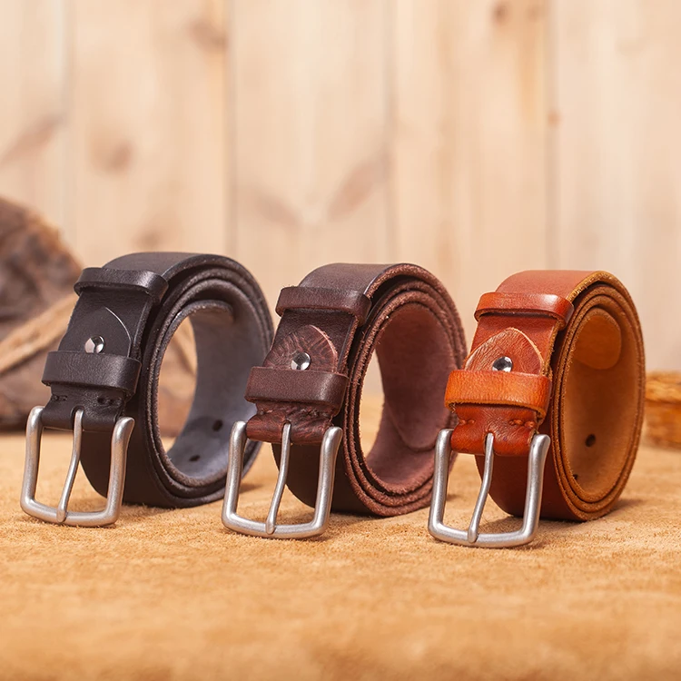 VAMOS KATOAL Genuine Leather For Men High Quality First layer cowhide Jeans Belt Cowskin Casual Belts Vintage waistband