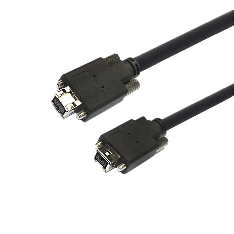 Firewire IEEE1394B 9pin to 9pin male Firewire Industrial Camera Cable IEEE 1394B with screws for AVT JAI Haikang Baumer Camera