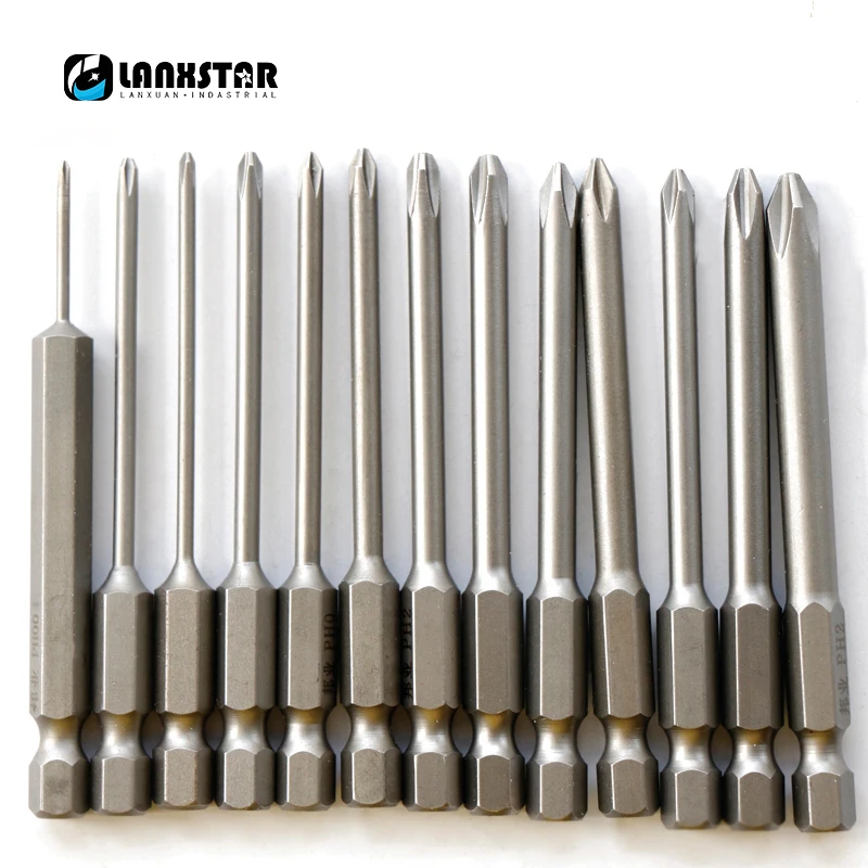 In Stock New 13pcs 75mm Magnetic Long Hex For Cross Head Screwdriver Bits screwdriver Set Electric Screwdriver