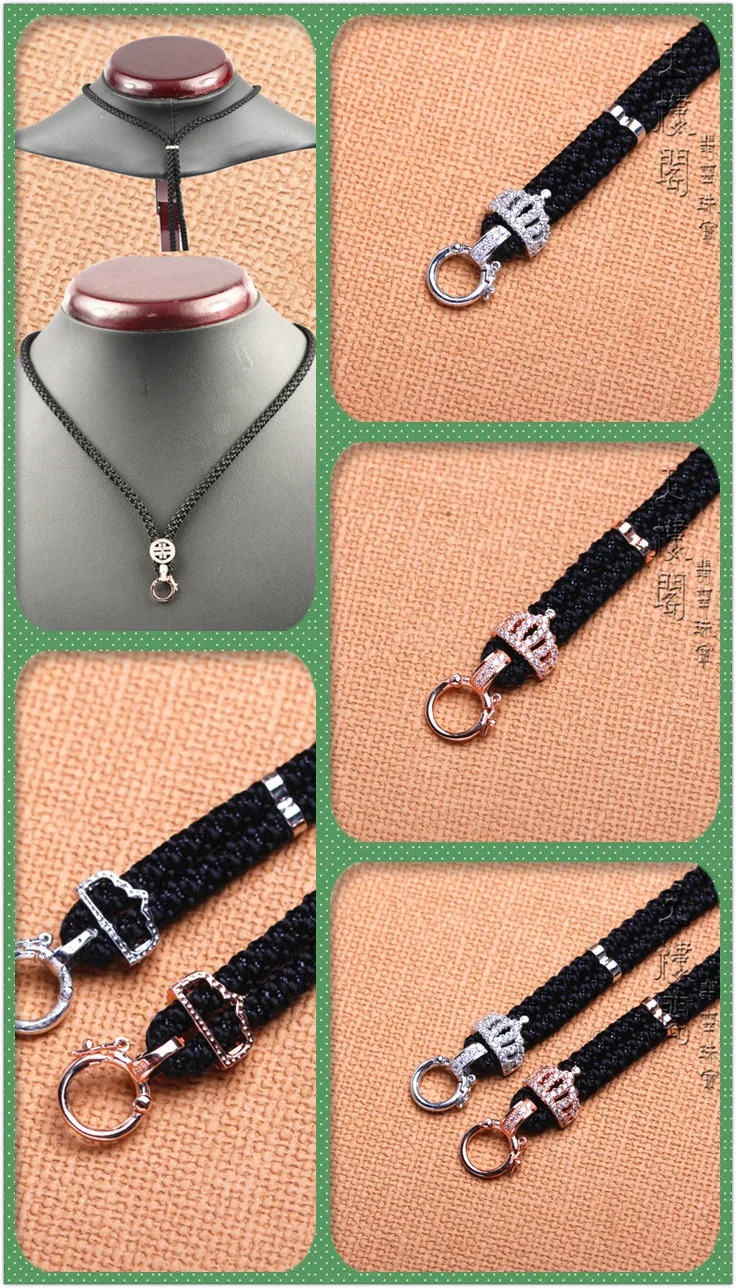 Grade Pendant Rope Lanyard Jade 925 Silver Four-leaf Clover with Paragraph Shipping