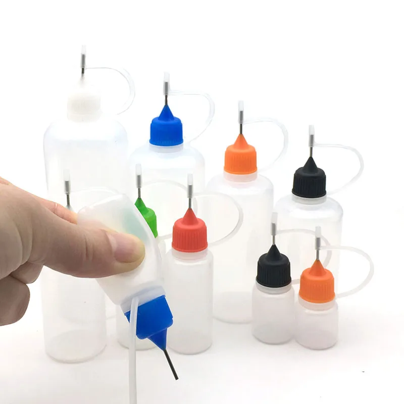 50pcs 3/5/10/15/20/30/50/60/100/120ml Empty Refillable E-liquid Plastic Bottle With Metal Needle Cap Dropper PE Bottle