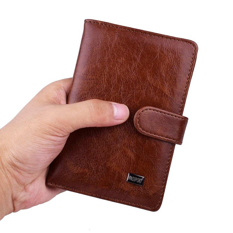 Hasp Leather Passport Cover ID Card Holder Case Wallet for Business Credit Cards Passport Holder Tarjetero Porte Carte Bancaire