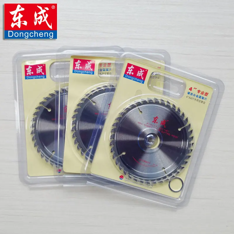 Brzeszczoty do pił tarczowych 4" 40 zębów 110 mm. Brzeszczoty Dongcheng 110x20mm TCT do pił elektrycznych do cięcia drewna, MDF, płyt wiórowych. — zdjęcie 7
