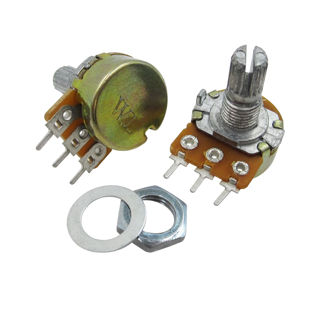 1pcs  DOIT WL brand 10K ohms WH148 B10K Linear Potentiometer 15mm Shaft Pot With Nuts And Washers Pots