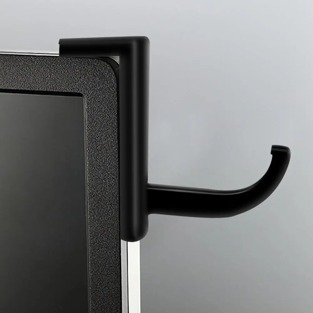 2 Pack Headphone Headset Hanger Monitor Stand Holder Headset Stick-on Hook, Black